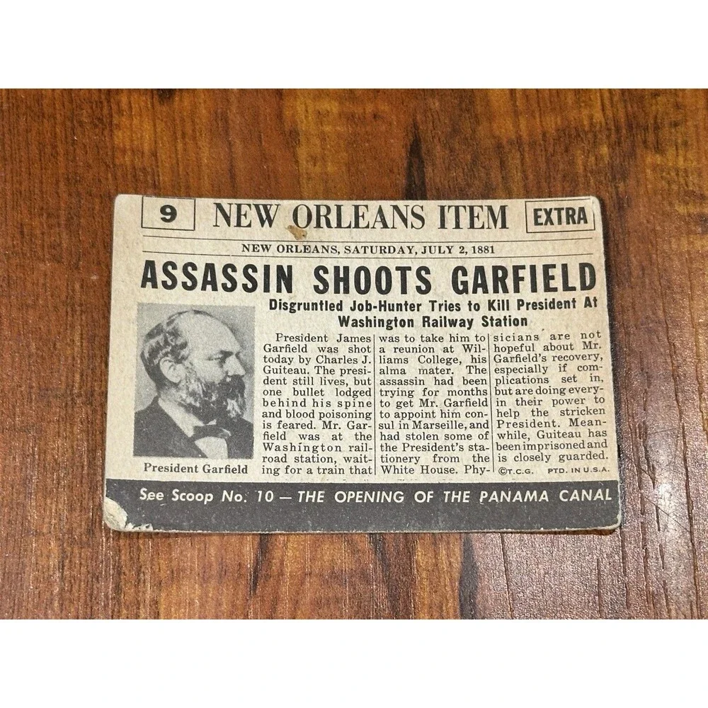 Lot of (2) 1954 Topps Scoop Scoops Garfield Shot #9 & President Lincoln Shot #6